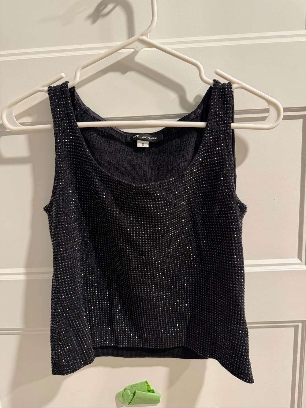 St. John VINTAGE Black Sequin Tank Top